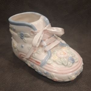 Vintage Baby Shoe Ceramic Planter